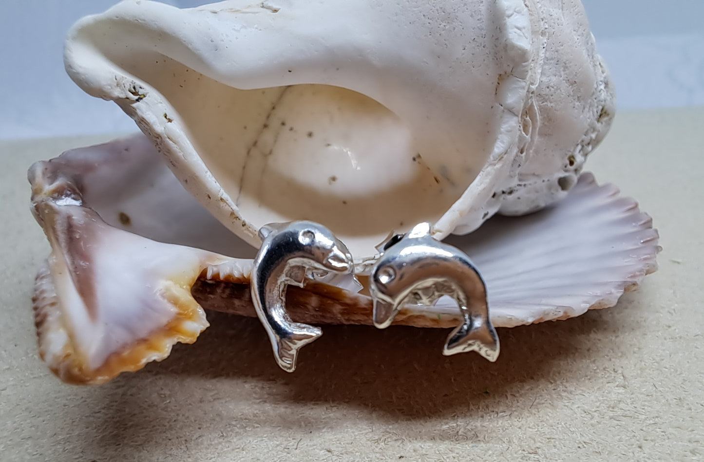 Dolphin stud earrings