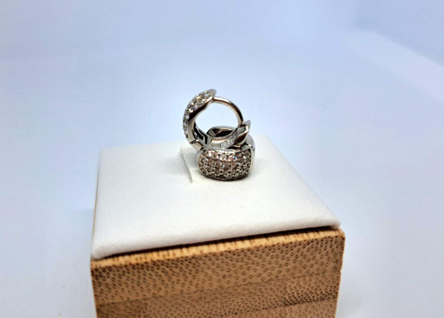 Oval silver ring earrings