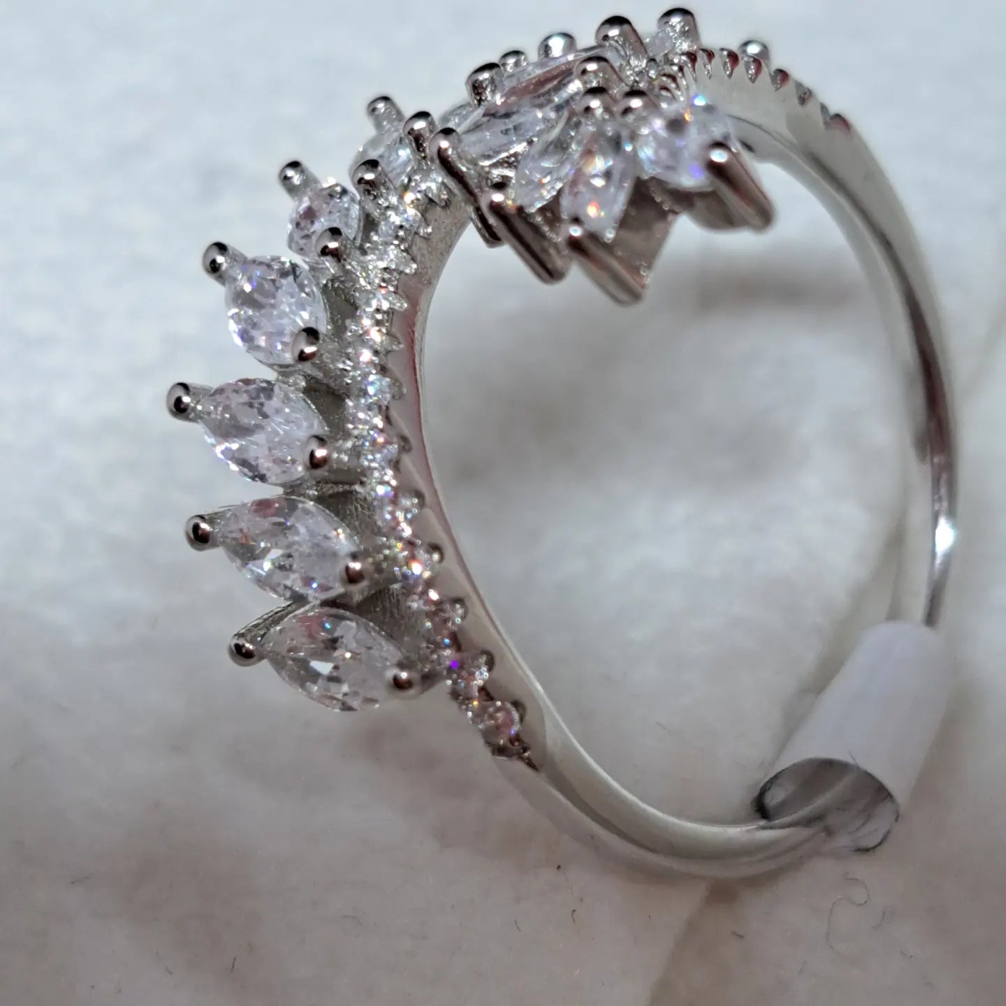 Silver clear sterling silver ring