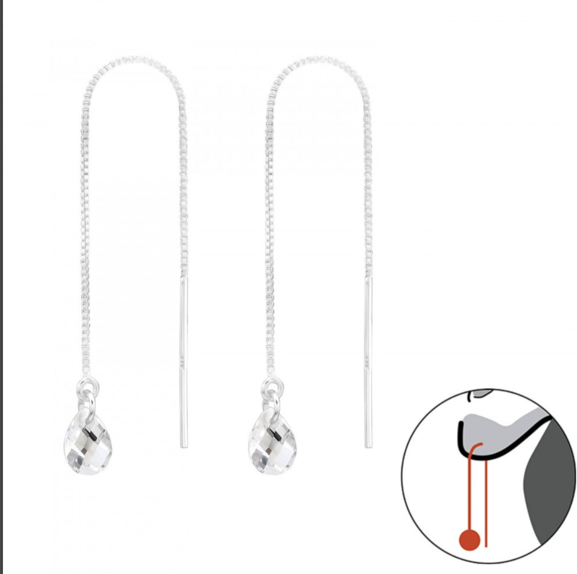 Long sterling silver earrings