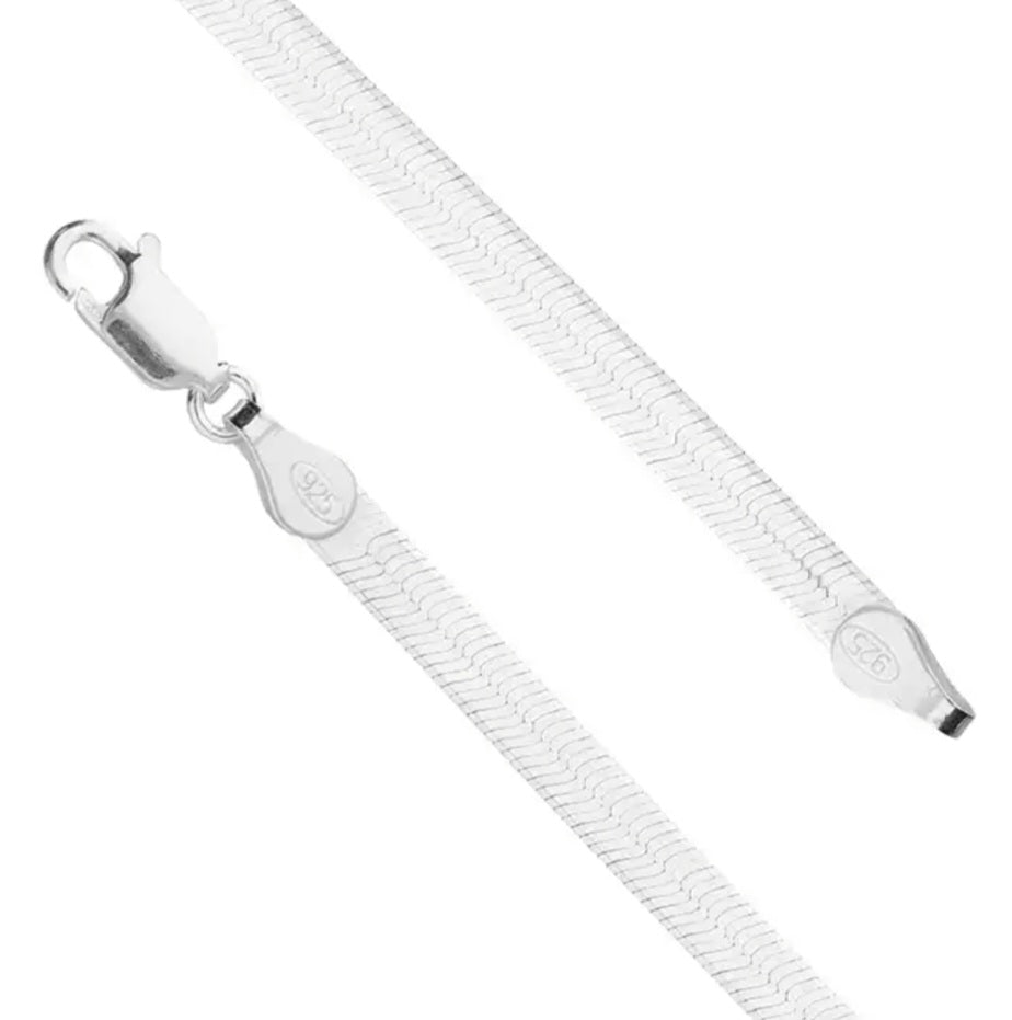 Diamond cut herringbone Sterling Silver Chain