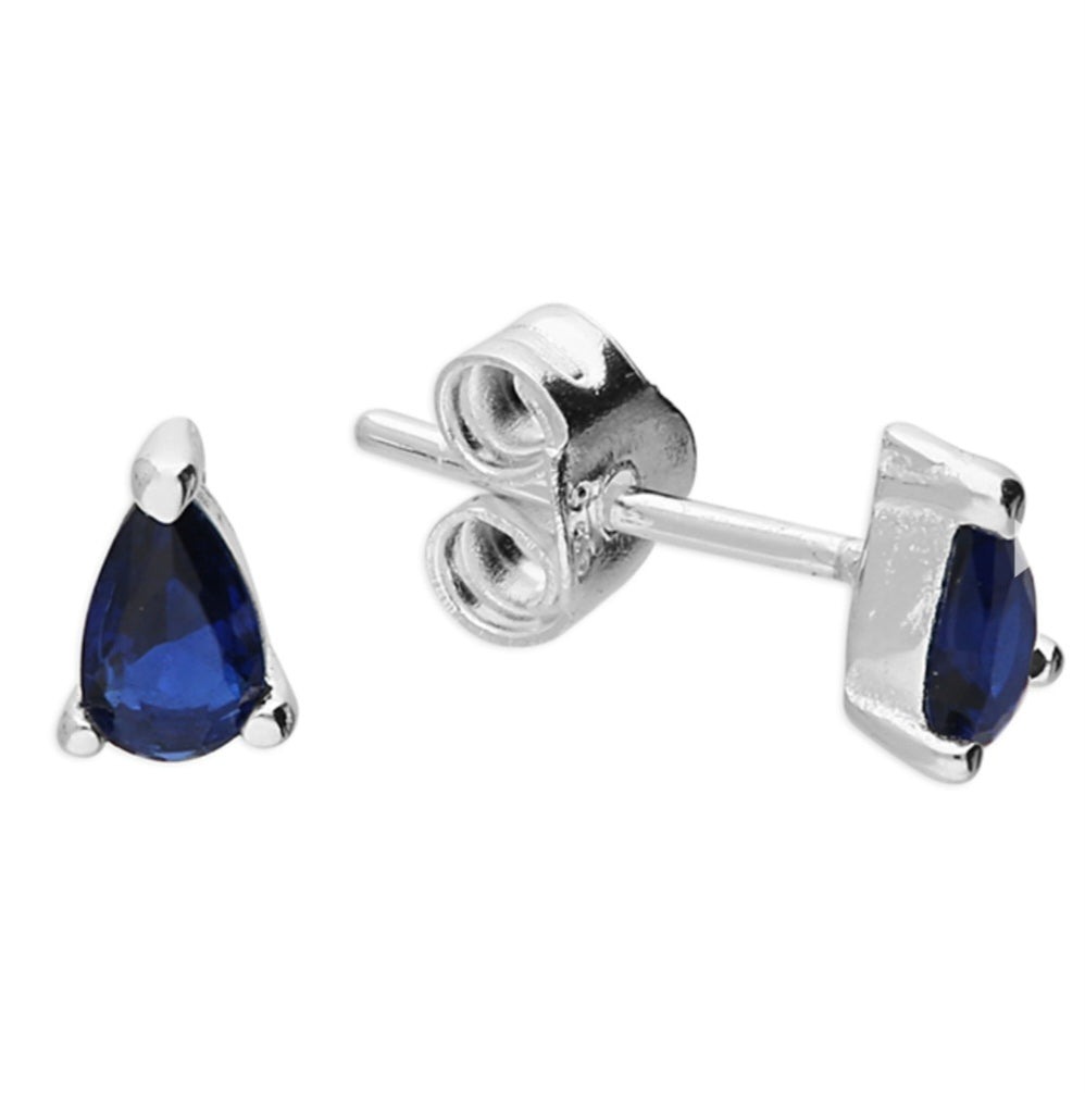 Sapphire-glass teardrop stud