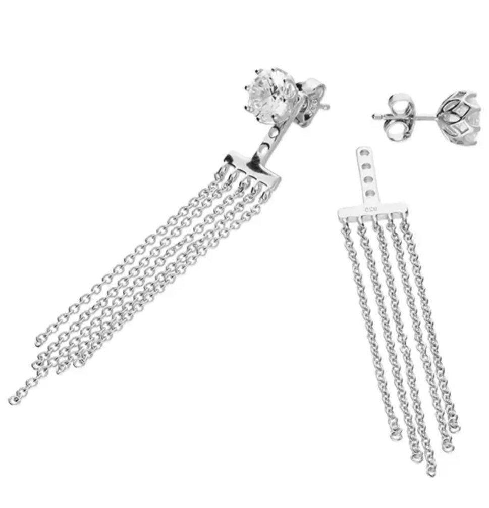 Stud jacket chain tassel