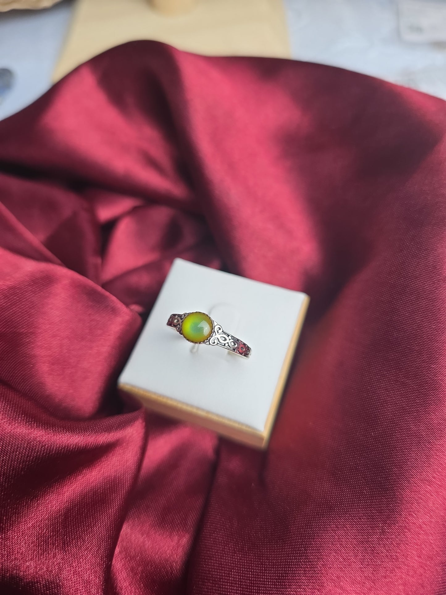 Mood stone sterling silver ring