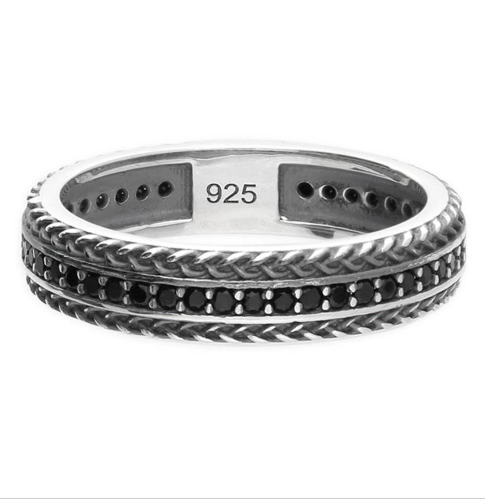 Black cubic zirconia ring