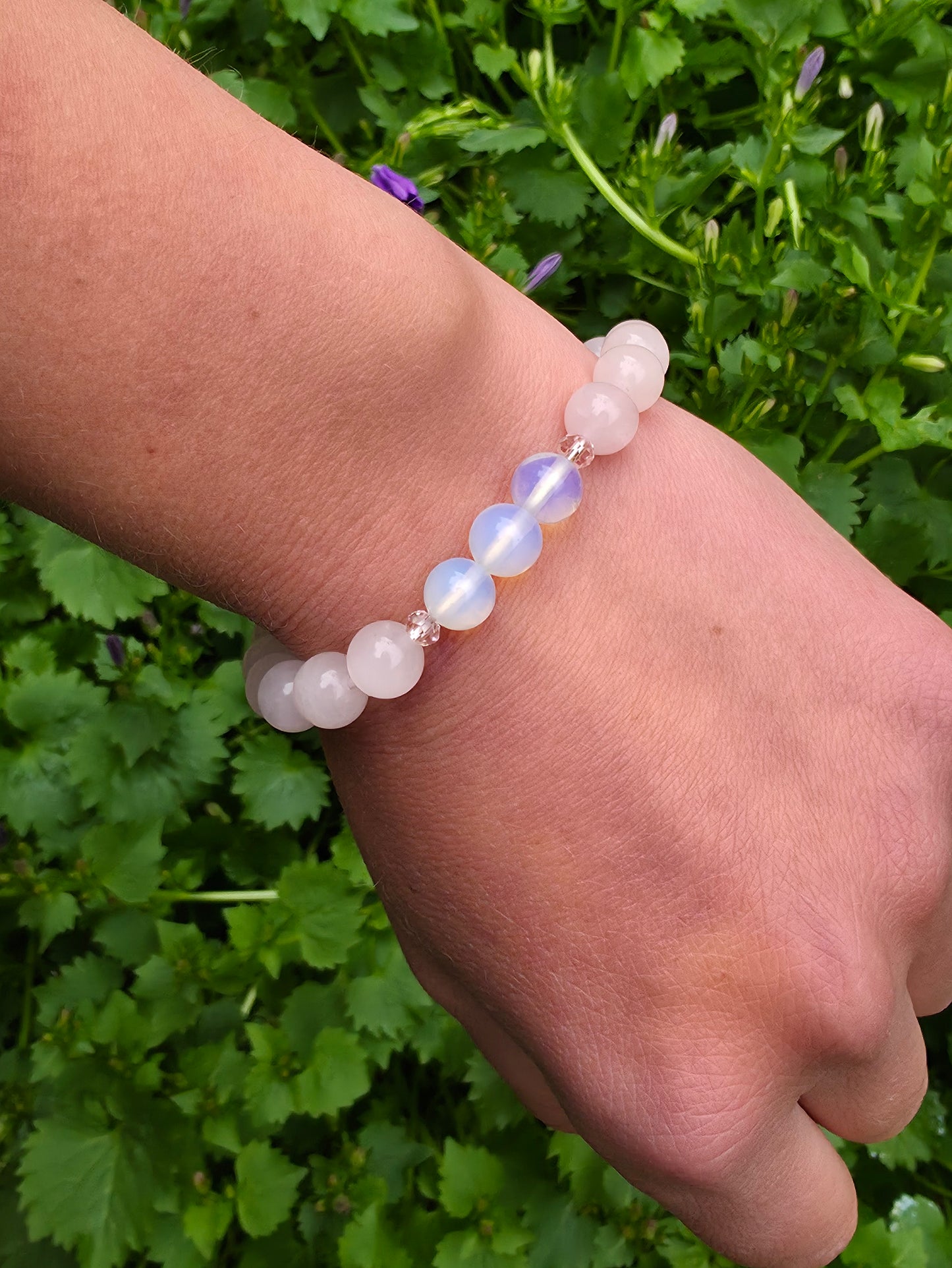 Pink quartz and opal