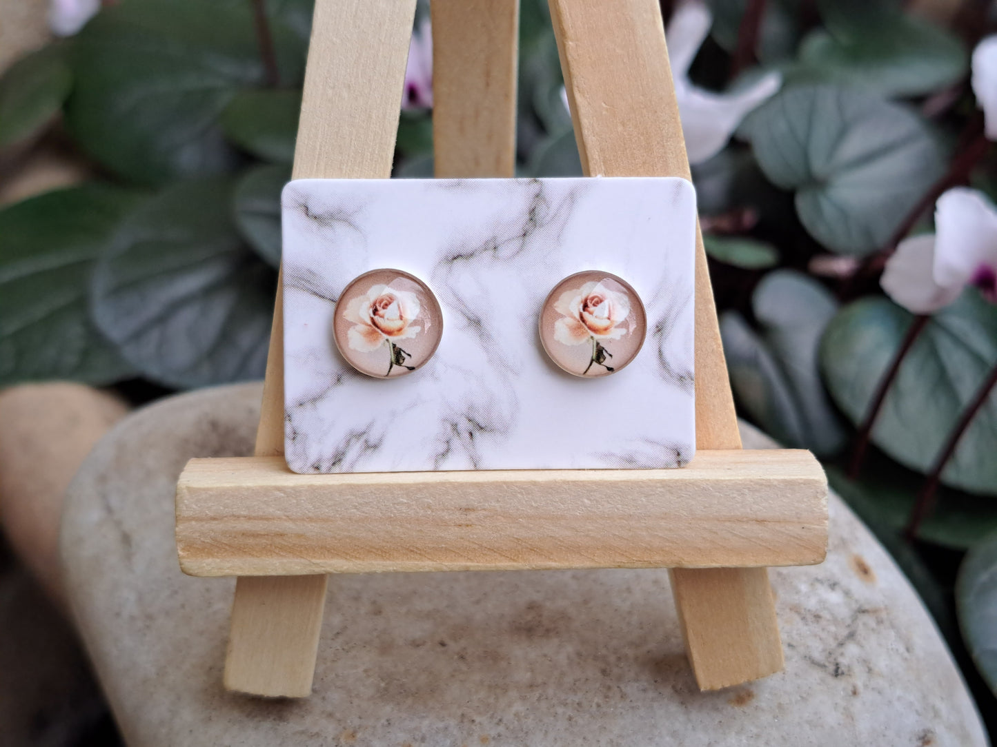 Rose stud earrings