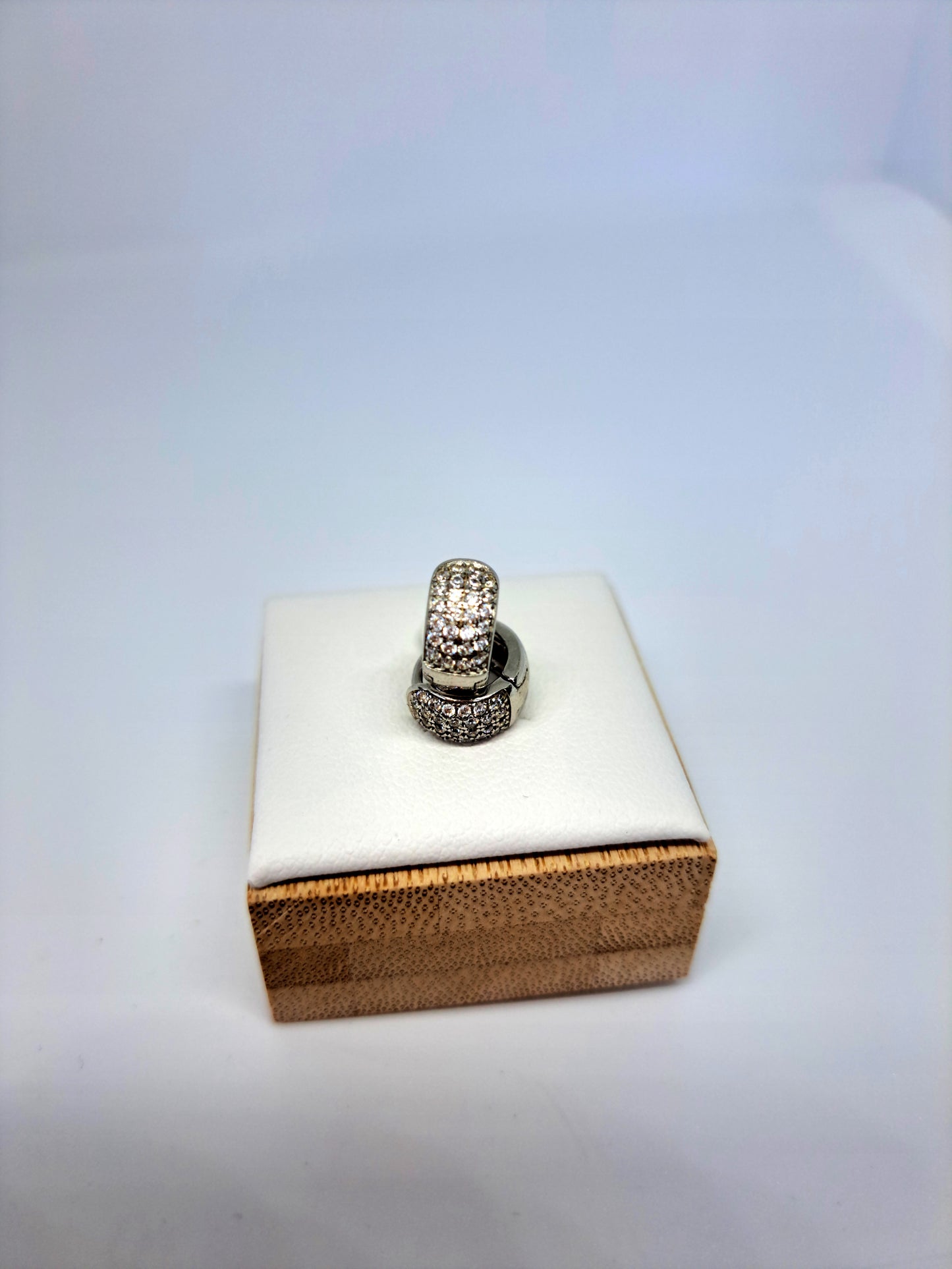Oval silver ring earrings
