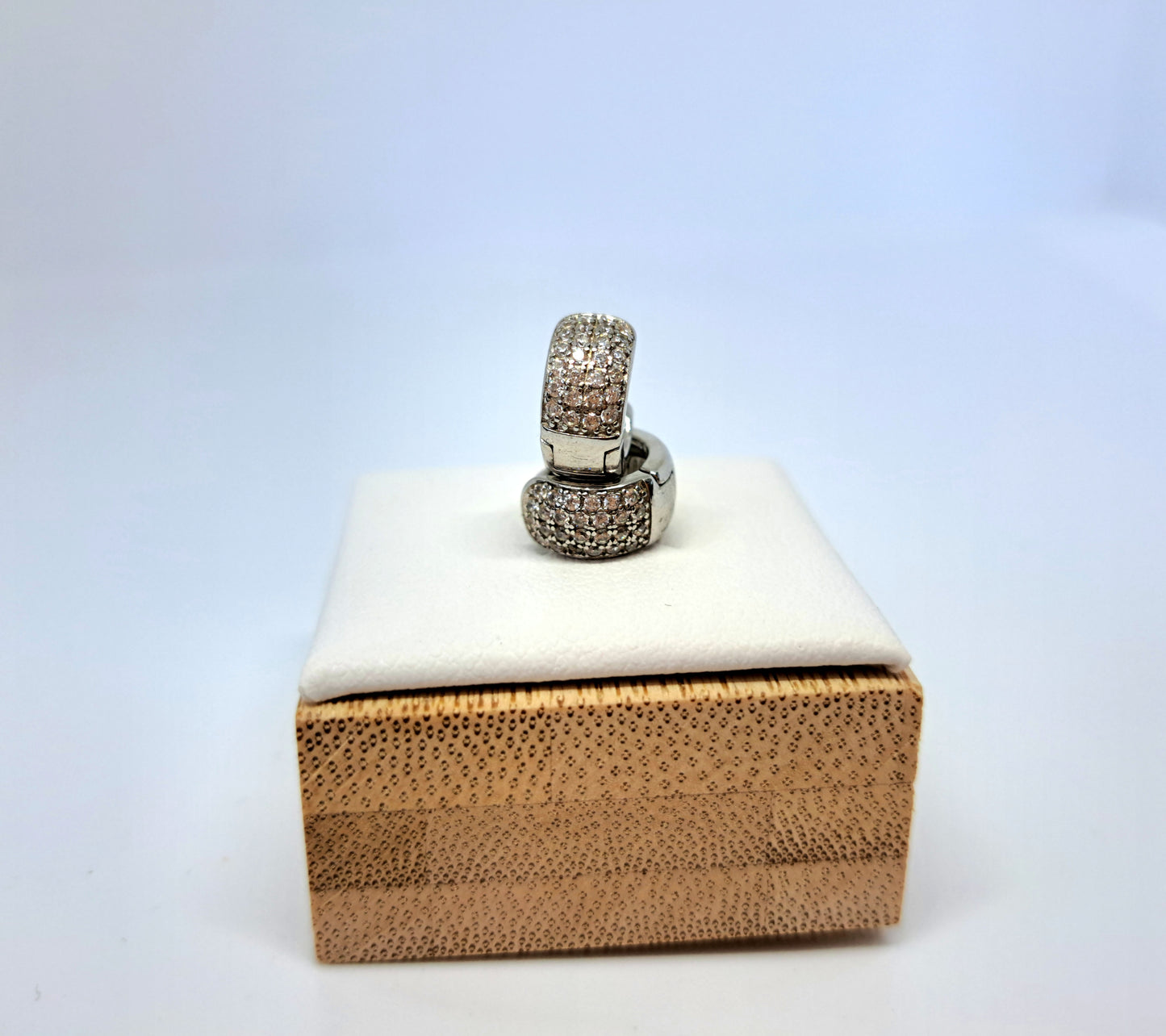 Oval silver ring earrings