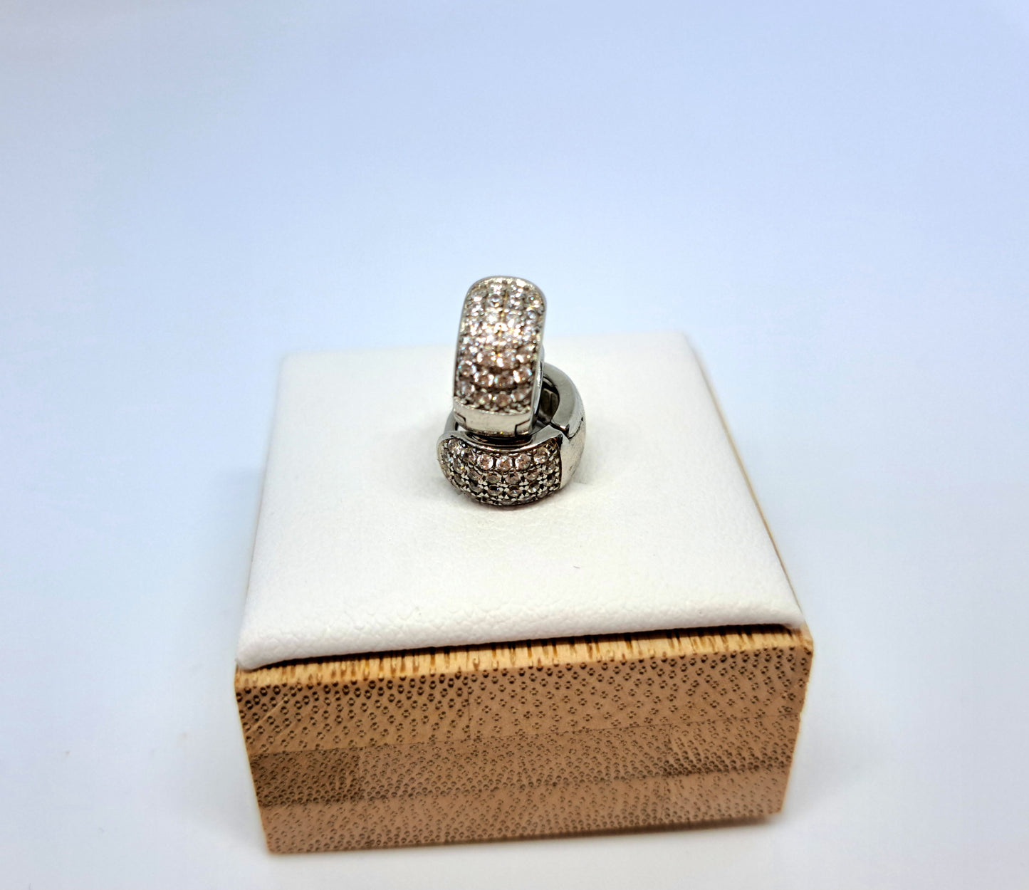 Oval silver ring earrings