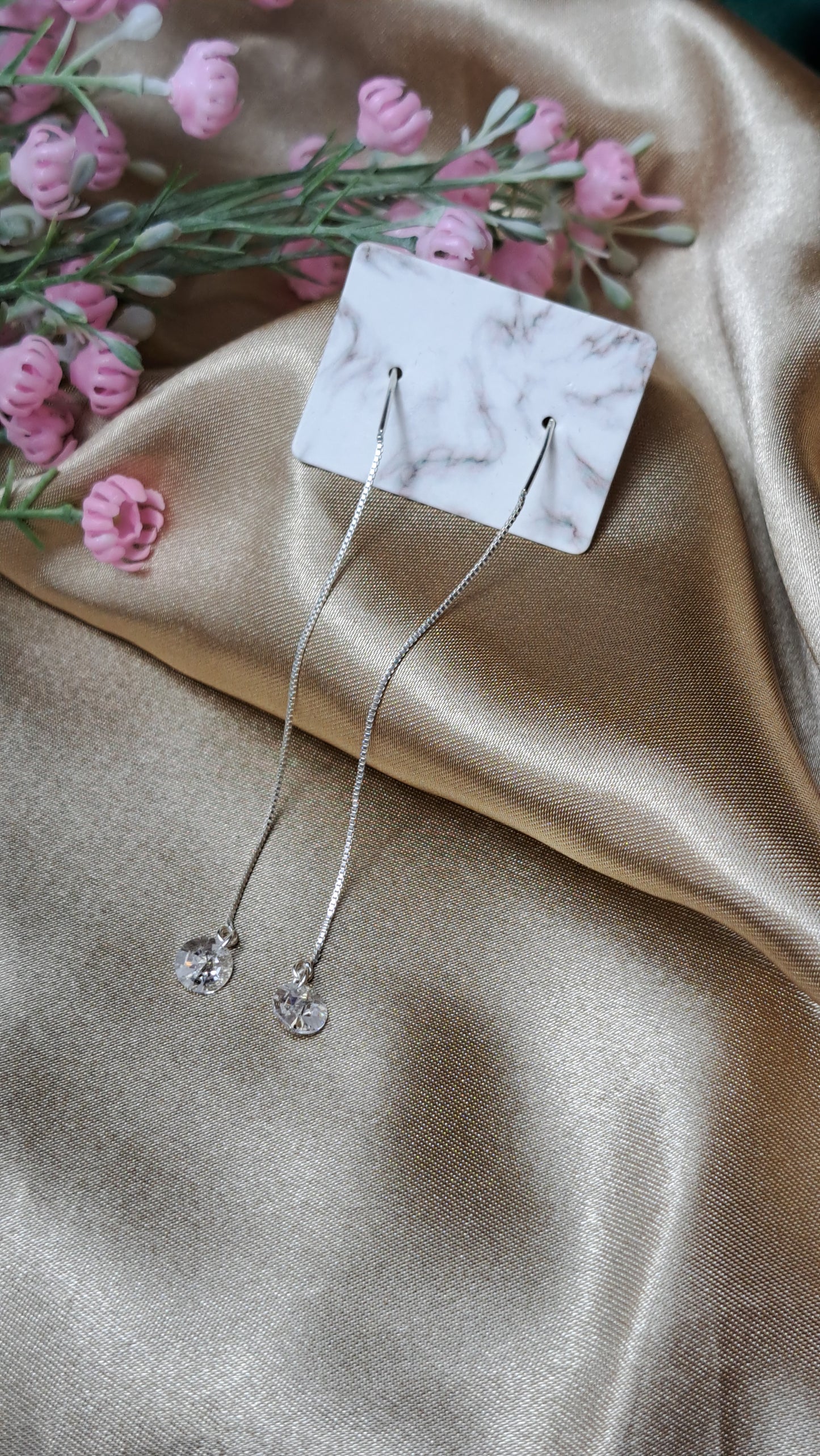 Long sterling silver earrings