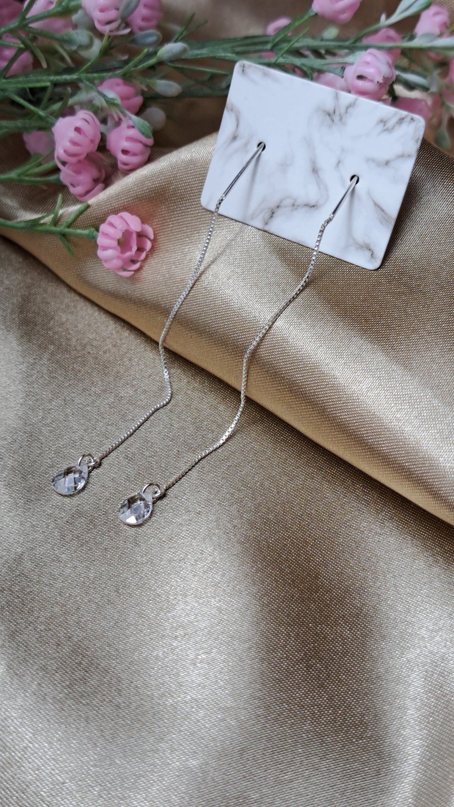 Long sterling silver earrings