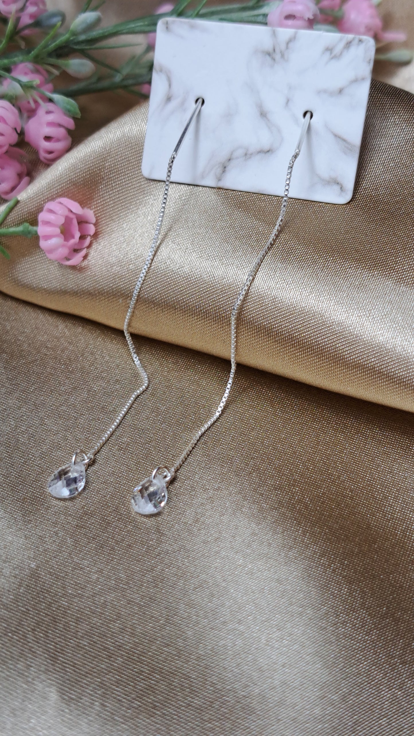 Long sterling silver earrings