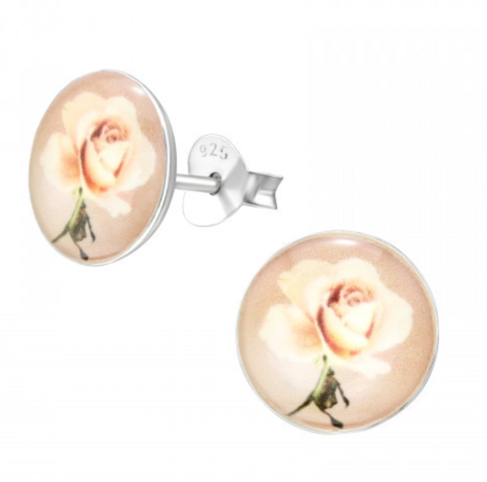Rose stud earrings