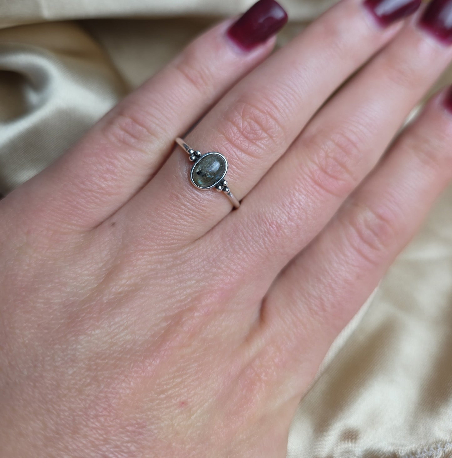 Labradorite sterling silver ring