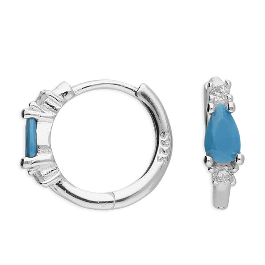 Turquoise teardrop and cubic zirconia