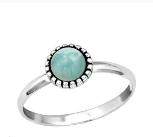 Amazonite sterling silver ring