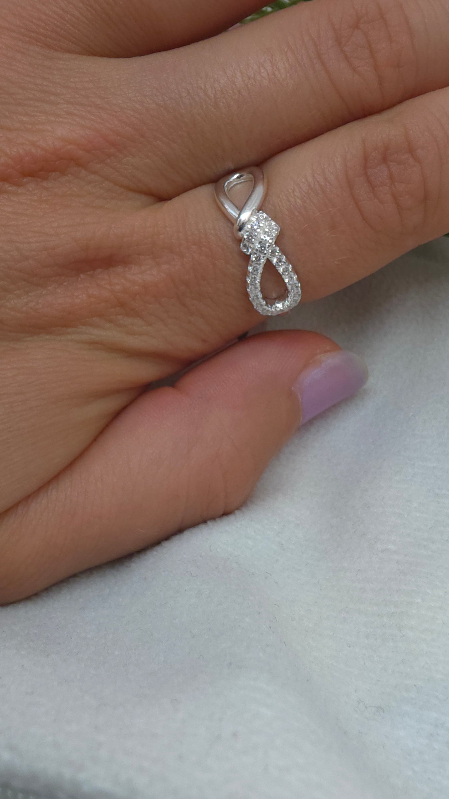 Ribbon sterling silver ring