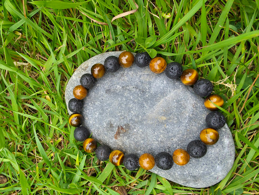 Tiger eye and lava stone