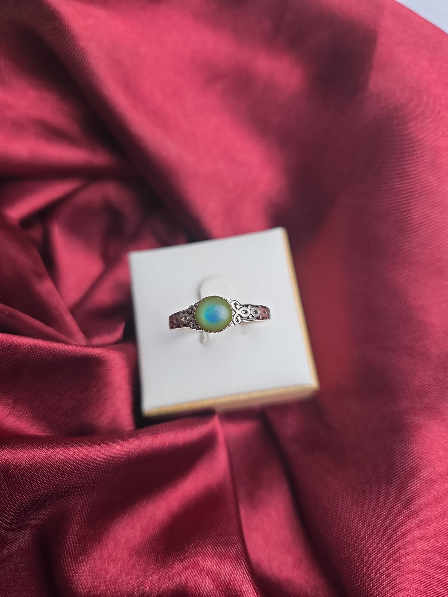 Mood stone sterling silver ring