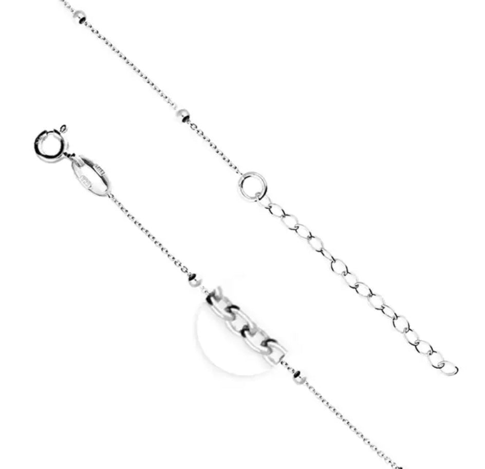 Trace and bead satellite necklace