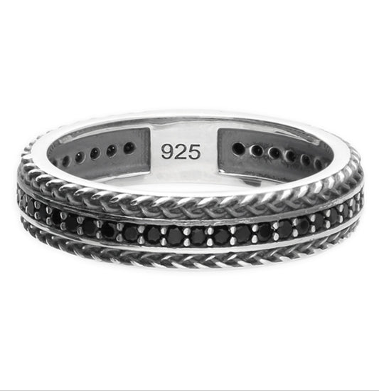 Black cubic zirconia ring