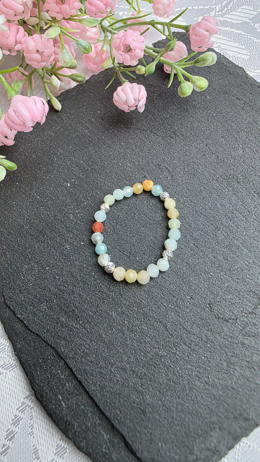 Amazonite gemstone and sterling silver ring