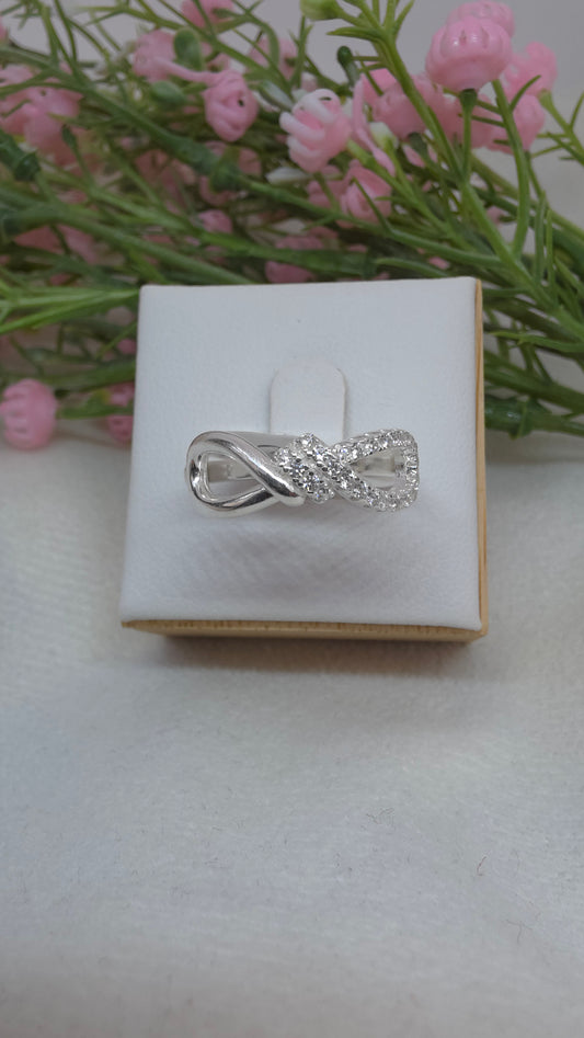 Ribbon sterling silver ring