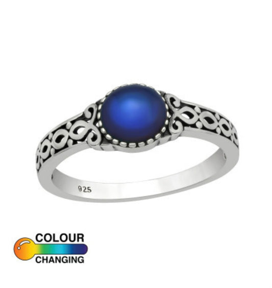 Mood stone sterling silver ring