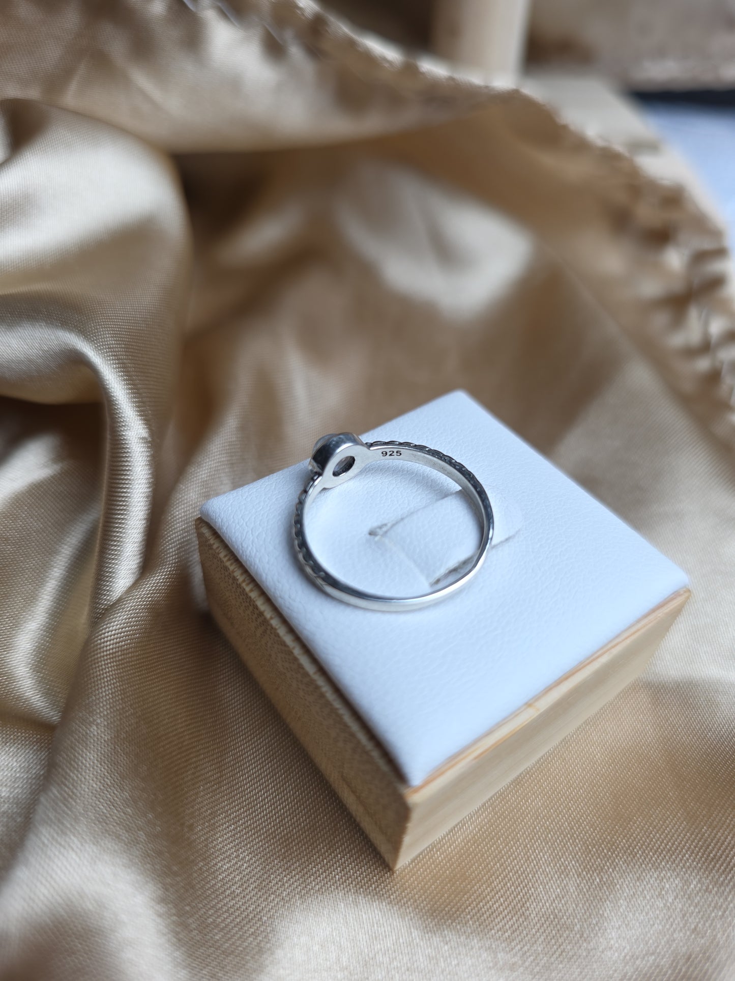 Moon stone sterling silver ring