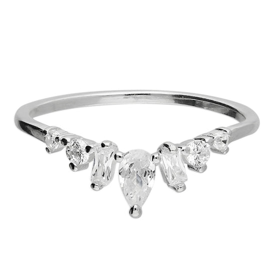 Cubic zirconia icicle wishbone