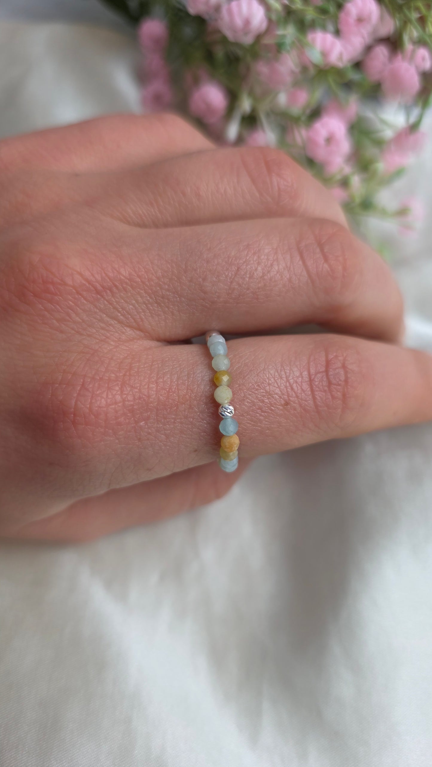 Amazonite gemstone and sterling silver ring