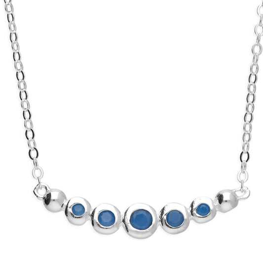 Sterling Silver Synthetic Turquoise Necklace