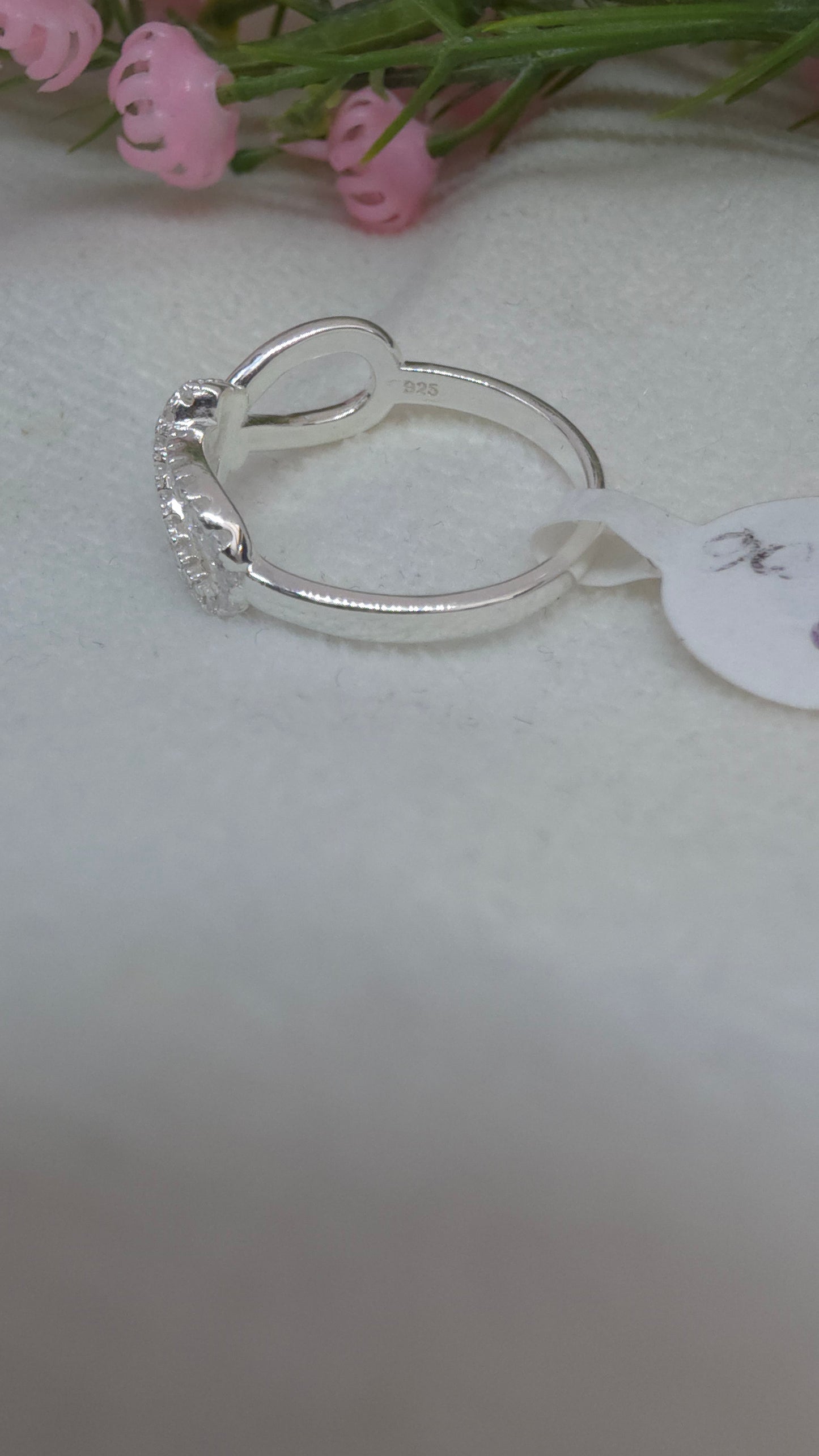 Ribbon sterling silver ring